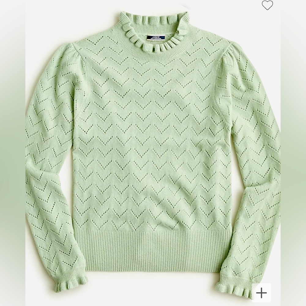 NEW / Cashmere pointelle mockneck sweater / B001